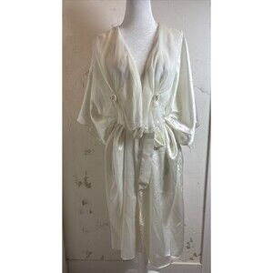 Delicates Vintage Robe Womens L Satiny Lace Sheer Dainty Cottagecore Romantic
